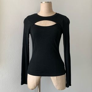 Nordstrom (Lulus) black ribbed top, L